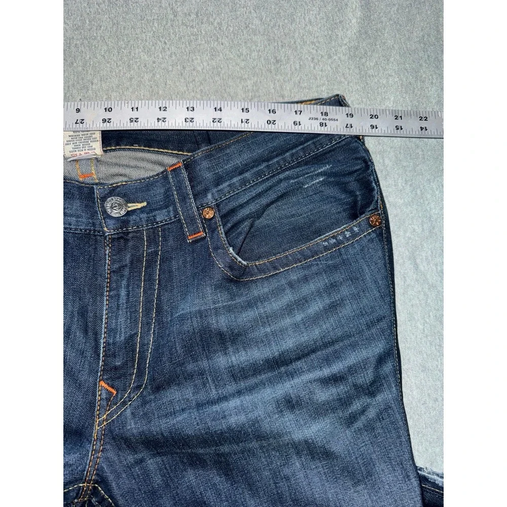 True Religion Joey Jeans Mens Blue Bootcut Dark Wash Denim Size‎ 38